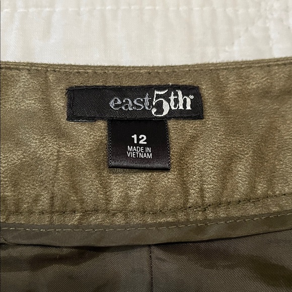 East 5th Faux Suede Midi Maxi Skirt Womens 12 Olive Green - Picture 5 of 5